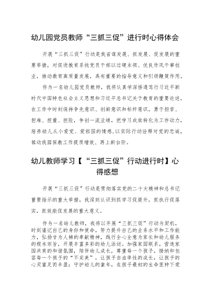 （共三篇）幼儿园党员教师“三抓三促”进行时心得体会.docx