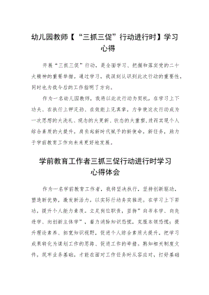 （共三篇）幼儿园教师【“三抓三促”行动进行时】学习心得.docx