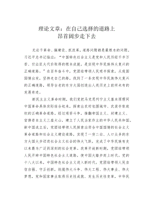 理论文章：在自己选择的道路上昂首阔步走下去.docx