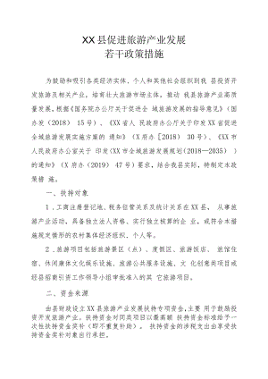 XX县促进旅游产业发展若干政策措施.docx