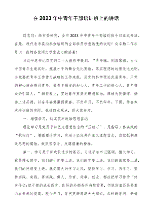 在2023年中青年干部培训班上的讲话.docx