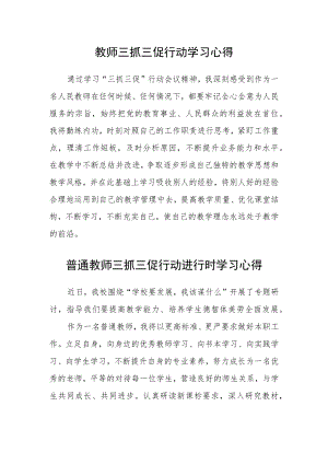 （共三篇）教师三抓三促行动学习心得.docx
