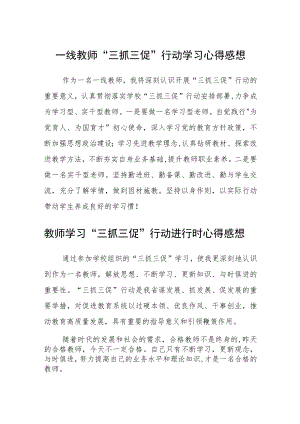 （共三篇）一线教师“三抓三促”行动学习心得感想.docx
