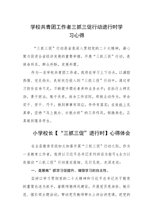 （共三篇）学校共青团工作者三抓三促行动进行时学习心得.docx
