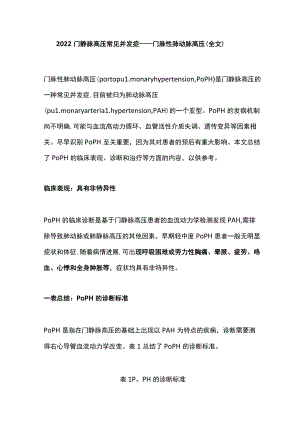 2022门静脉高压常见并发症——门脉性肺动脉高压（全文）.docx