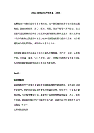 2022眩晕治疗药物清单（全文）.docx