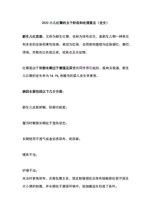 2022小儿红臀的五个阶段和处理意见（全文）.docx