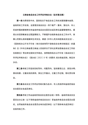 云南省食品安全工作评议考核办法.docx
