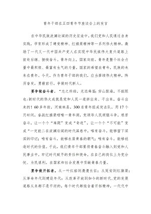 青年干部在五四青年节座谈会上的发言.docx