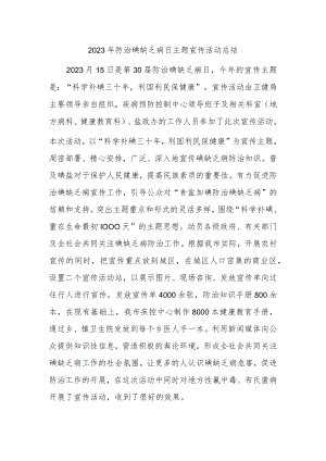 2023年防治碘缺乏病日主题宣传活动总结4.docx