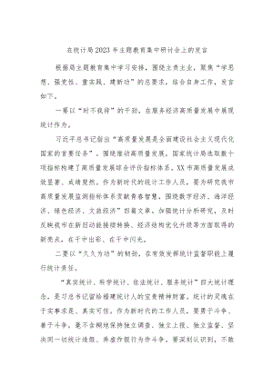 在统计局2023年主题教育集中研讨会上的发言.docx