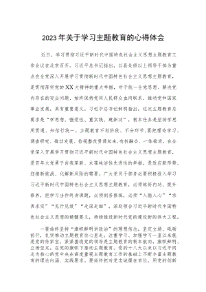 2023年关于学习主题教育的心得体会共五篇(最新精选).docx