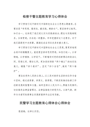 检察干警主题教育学习心得体会（3篇）范本.docx