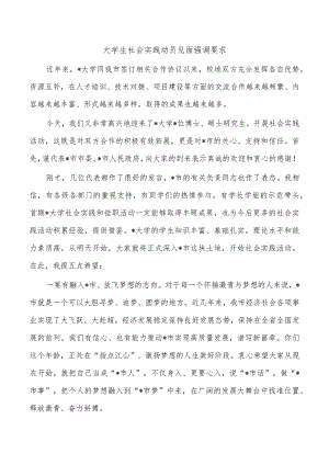 大学生社会实践动员见面强调要求.docx