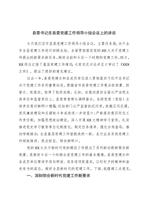 县委书记在县委党建工作领导小组会议上的讲话.docx