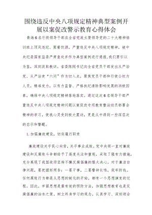 围绕违反中央八项规定精神典型案例开展以案促改警示教育心得体会.docx