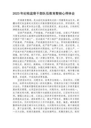 2023全国纪检监察干部队伍教育整顿教育活动的心得体会集锦(三篇).docx