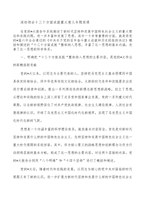 深刻领会十三个方面成就重大意义专题党课.docx