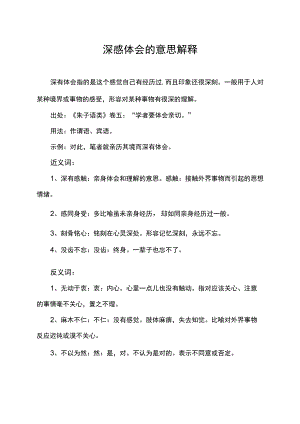 深感体会的意思解释.docx