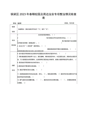 铜梁区2023年春期校园及周边治安专项整治情况检查表.docx