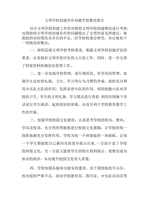 文明学校创建存在问题学校整改报告.docx