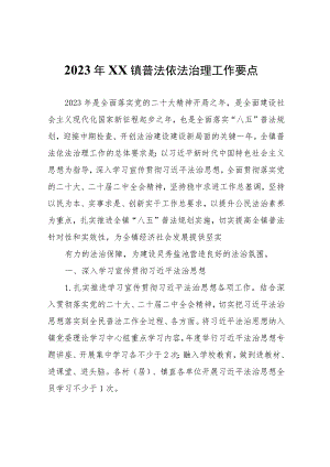 2023年XX镇普法依法治理工作要点.docx
