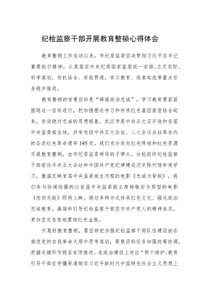 纪检监察干部开展教育整顿心得体会（三篇).docx
