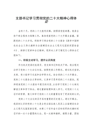 支部书记学习贯彻党的二十大精神心得体会.docx