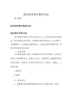 指导培养青年教师方法.docx