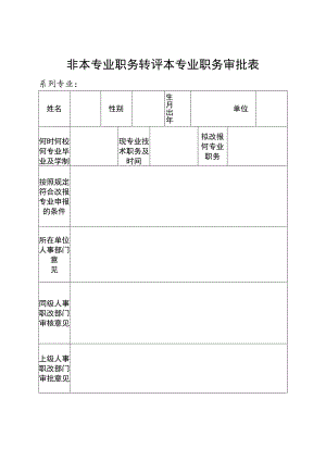 非本专业职务转评本专业职务审批表.docx