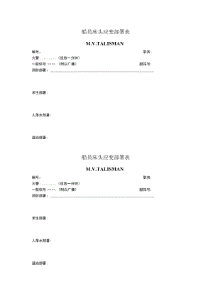 船舶船员床头应变部署表.docx