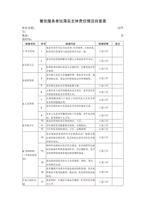 餐饮服务单位落实主体责任情况自查表.docx