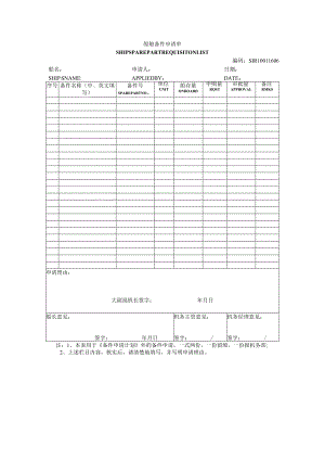 船舶备件申请单.docx