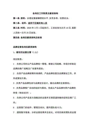 新项目各岗位工作职责及薪资架构（南京）.docx