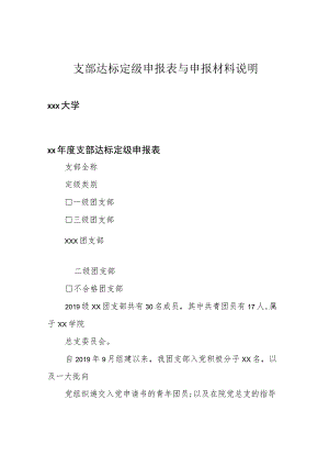 支部达标定级申报表与申报材料说明.docx
