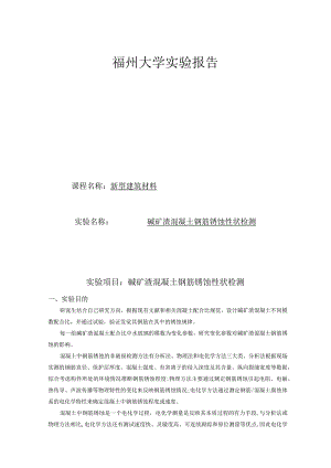 碱矿渣混凝土钢筋锈蚀性状检测.docx