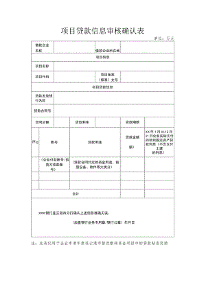 项目贷款信息审核确认表.docx