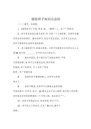 骆驼祥子知识点总结.docx
