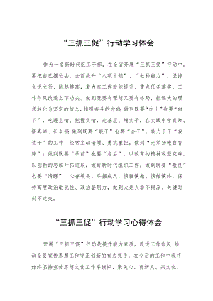 干部关于落实三抓三促行动学习体会五篇.docx