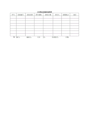 小区物业设施设备清单.docx