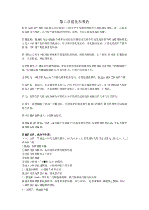 生理学第六章 消化和吸收重点知识总结.docx