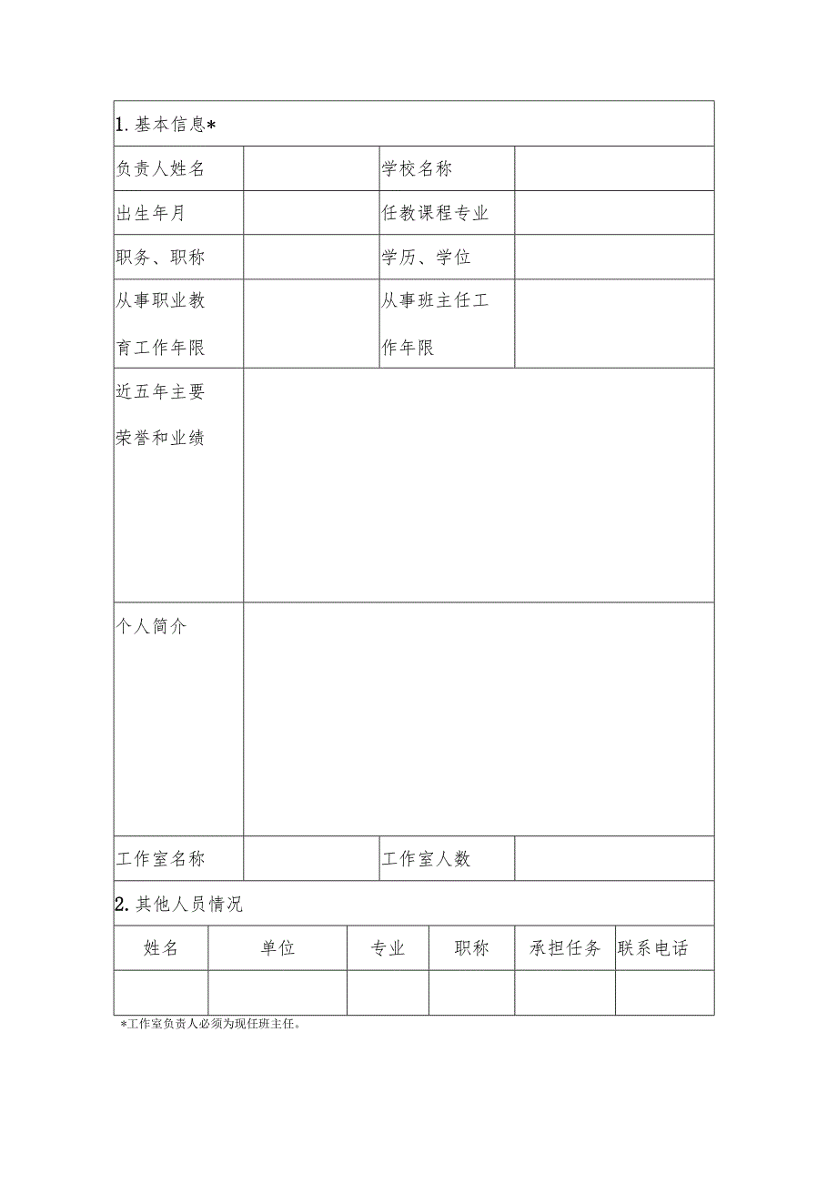 浙江省中职学校名班主任工作室建设申报书.docx_第2页