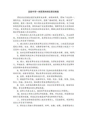 实验中学一岗双责和岗位责任制度.docx