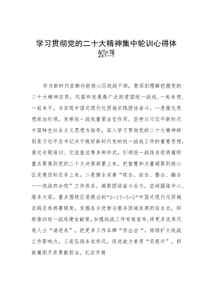 学习贯彻党的二十大精神集中轮训心得体会四篇.docx