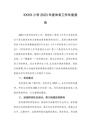 小学2023年度体育工作年度报告.docx