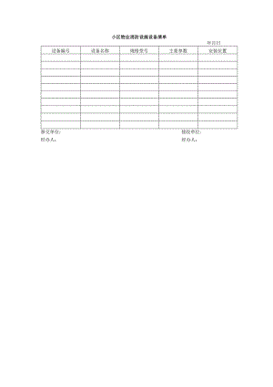 小区物业消防设施设备清单.docx