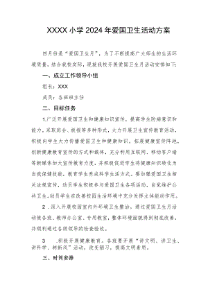 小学2024年爱国卫生活动方案.docx