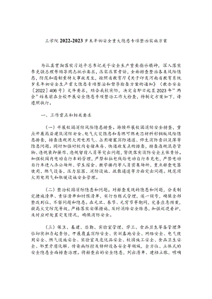 工学院2022-2023岁末年初安全重大隐患专项整治实施方案.docx
