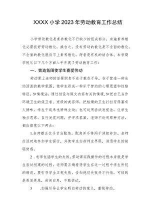 小学2023年劳动教育工作总结.docx
