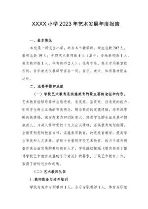 小学2023年艺术发展年度报告.docx